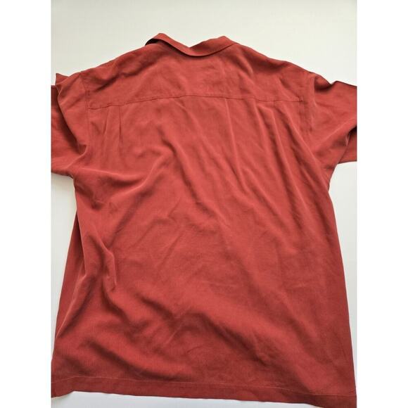Tommy Bahama 100% Silk‎ Short Sleeve Button Down Shirt Mens Size XL Red - Picture 2 of 12
